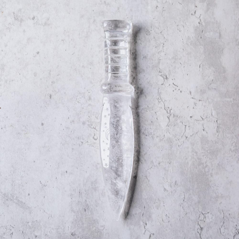 Reikistal Crystal dolkar/kniv med månfas
