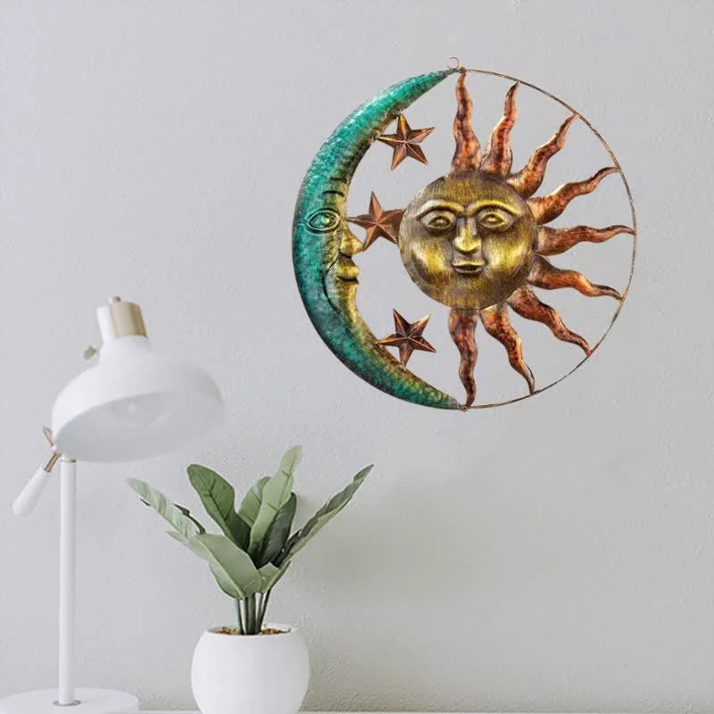 Reikistal Sun Moon Face Wall Decor